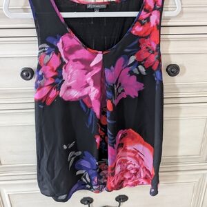 Adrianna Papell Pink and Black Sleeveless Tank Top